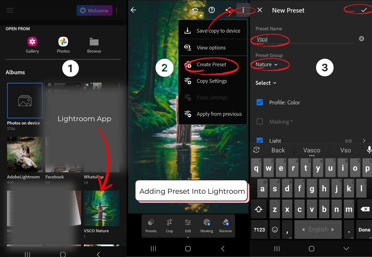 Save Presets in Lightroom Mobile