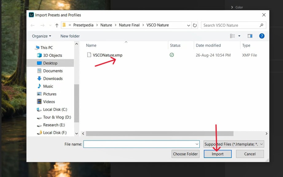 Select XMP File