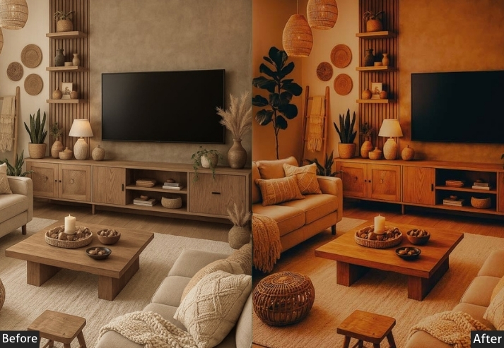 Dim Warm Tone Interior Real Estate