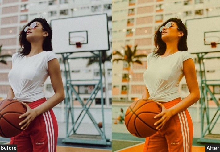 Orange Teal Basketball