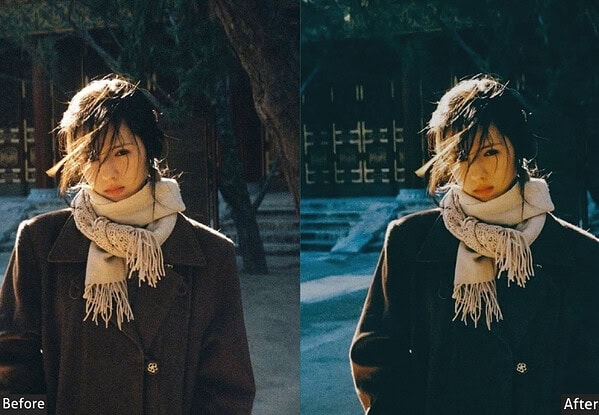 Comparison of photo before and after applying Fujifilm Lightroom presets, showcasing Provia, Velvia, and Classic looks for enhanced photo aesthetics.