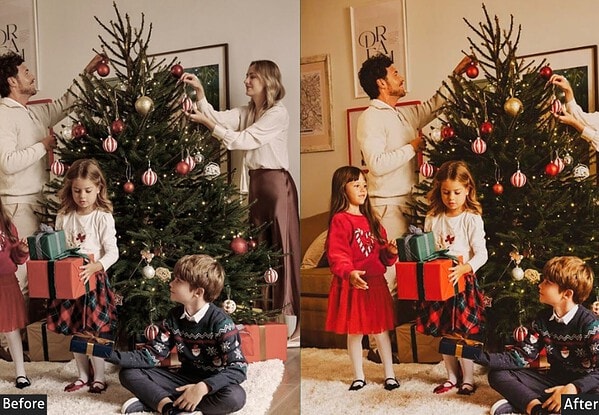 Moody Christmas Family