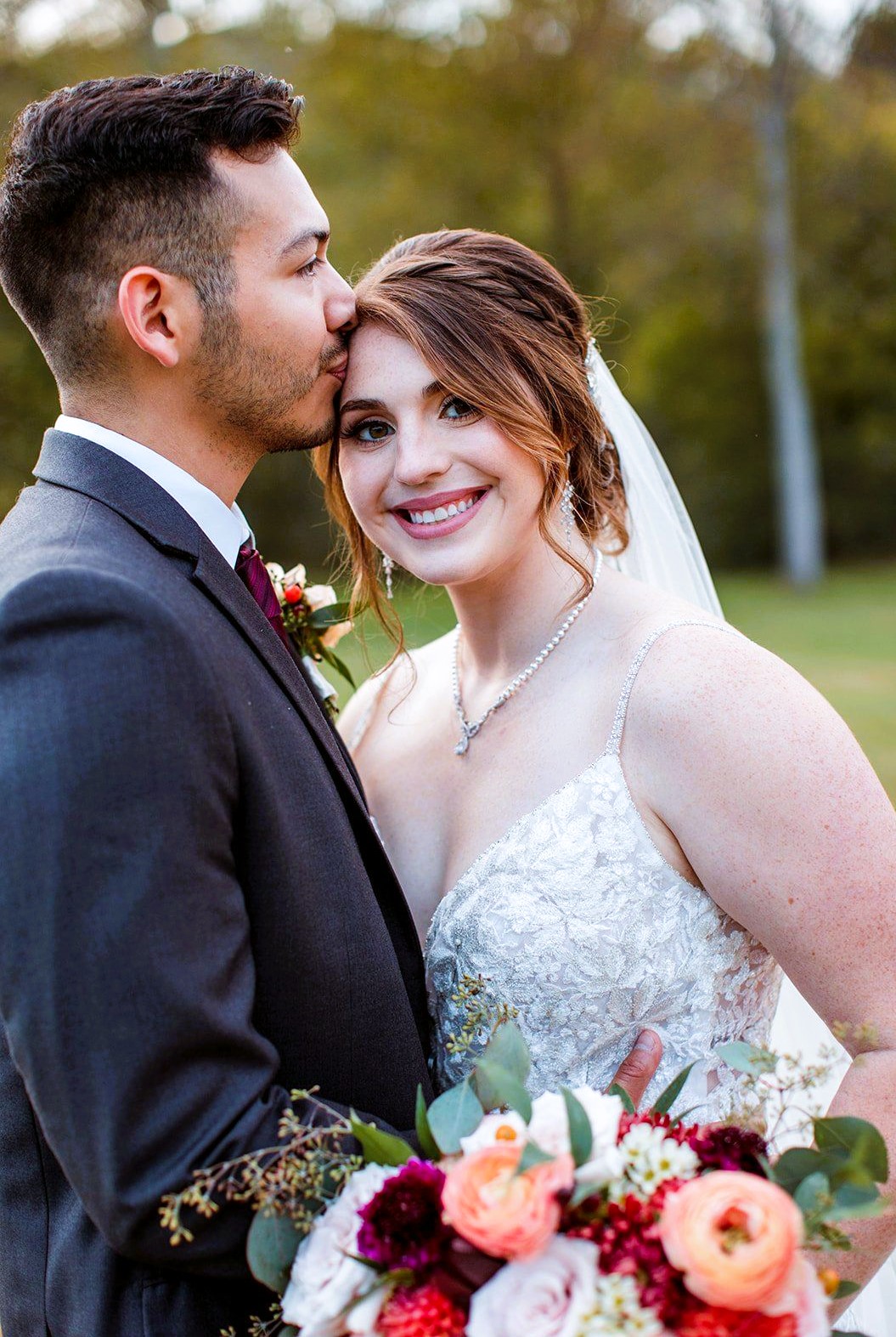 Foreheads kissing