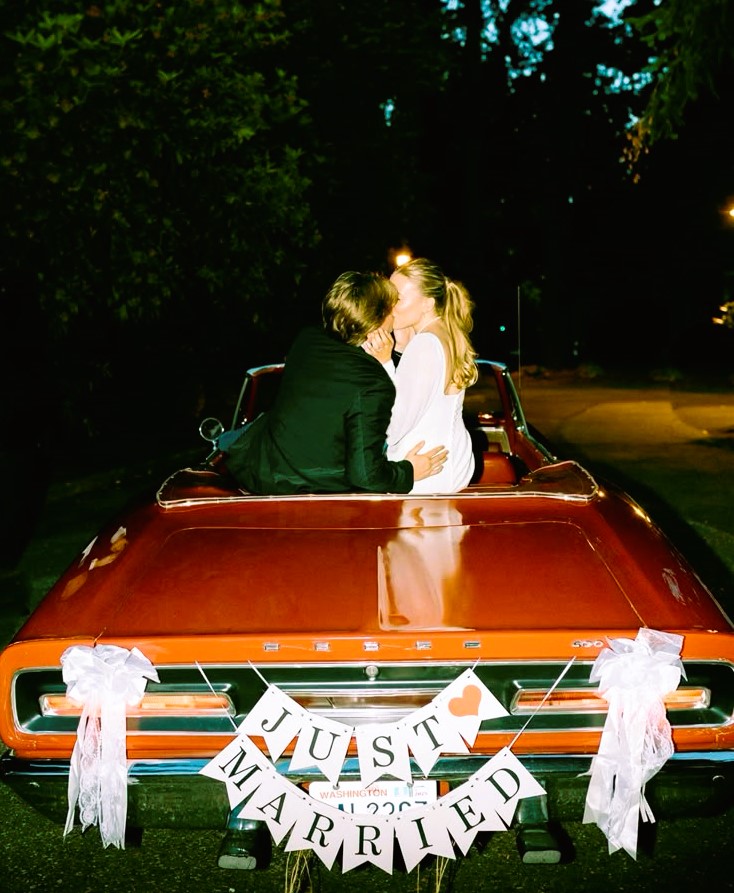 Wedding car exit