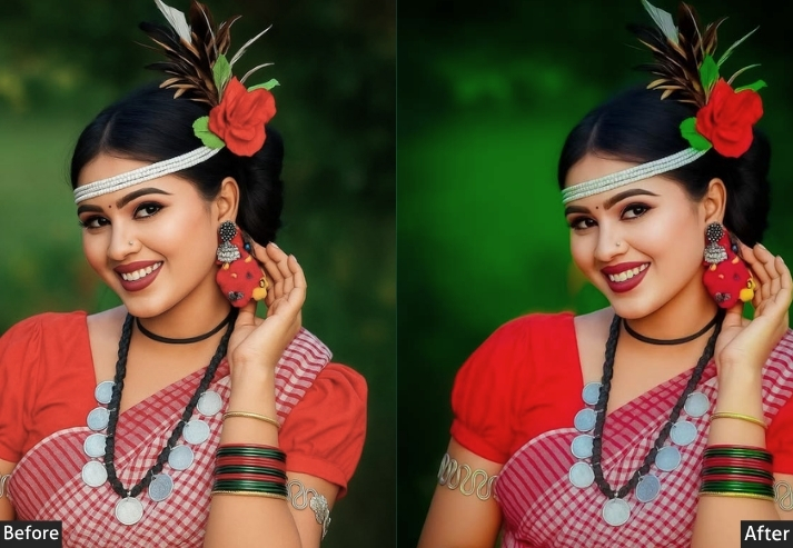 Dark Green Filmy Haryana