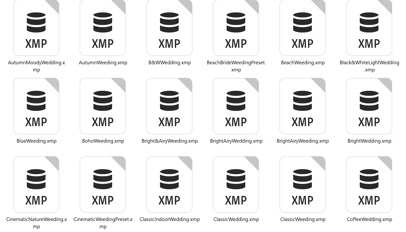 XMP Presets