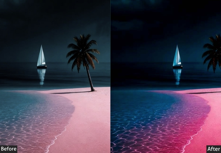 Sea Night Landscape