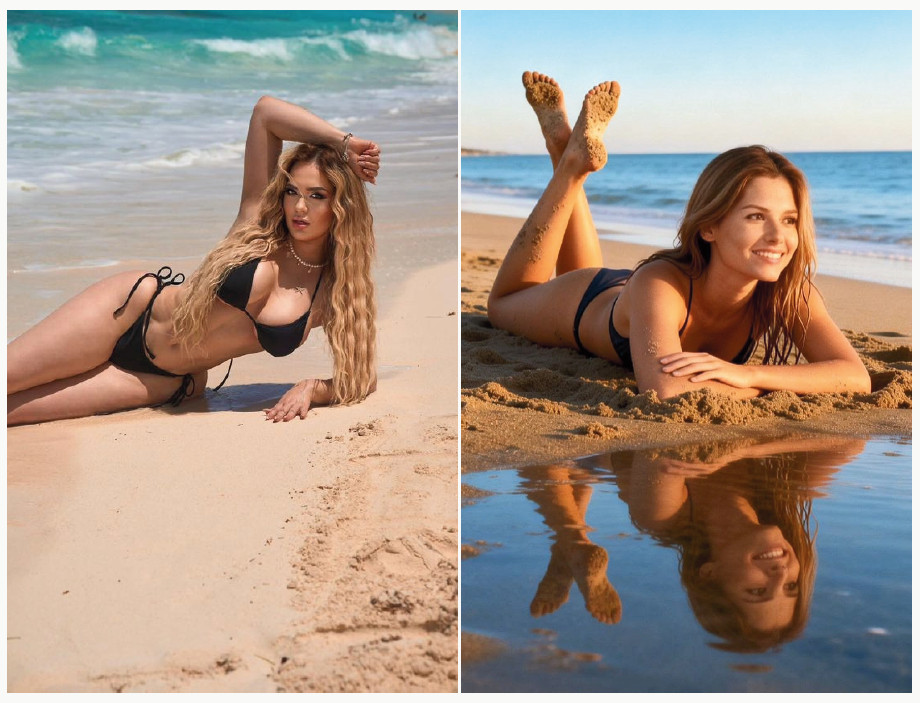 Lying on Sand, Beach