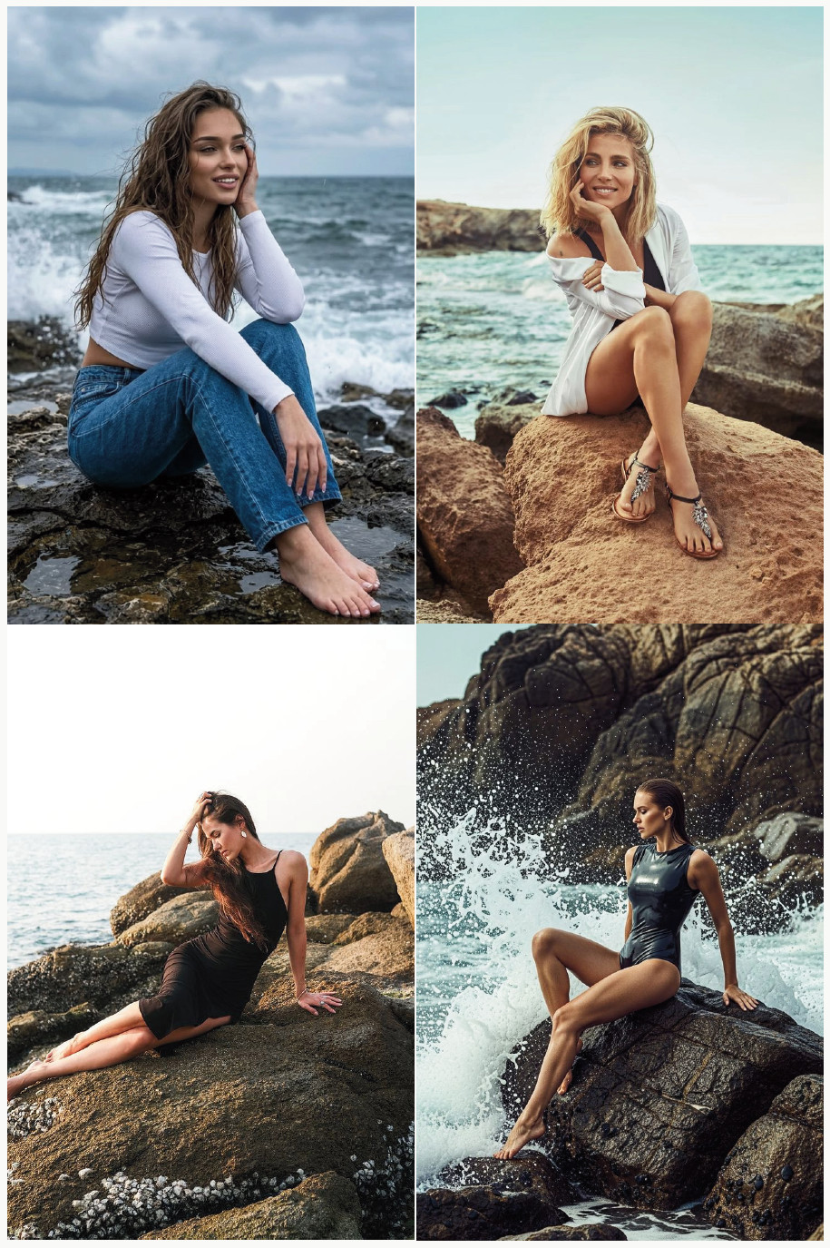 Sitting on Rocks by the Ocean