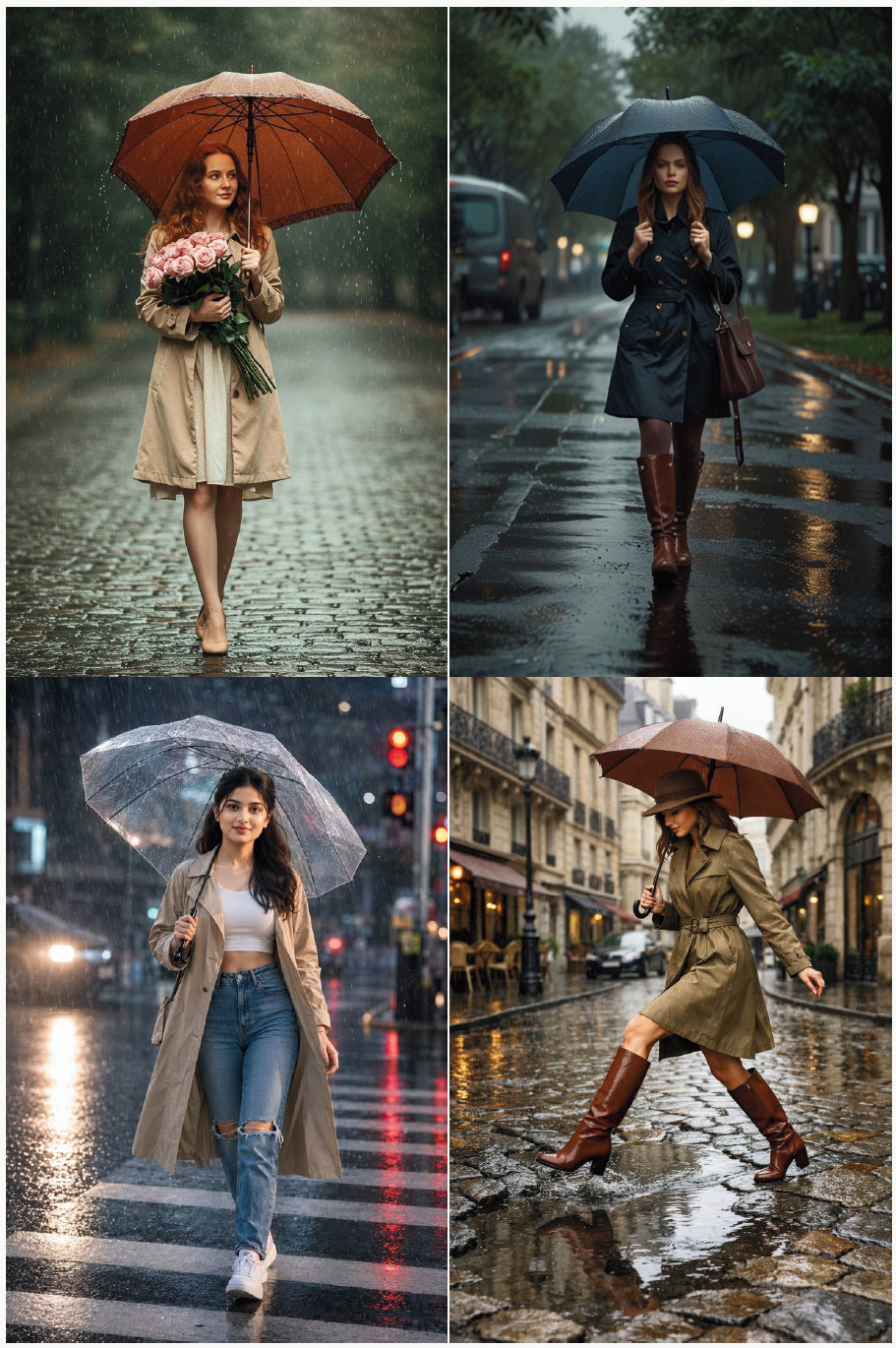 Walking with an Umbrella in Rain