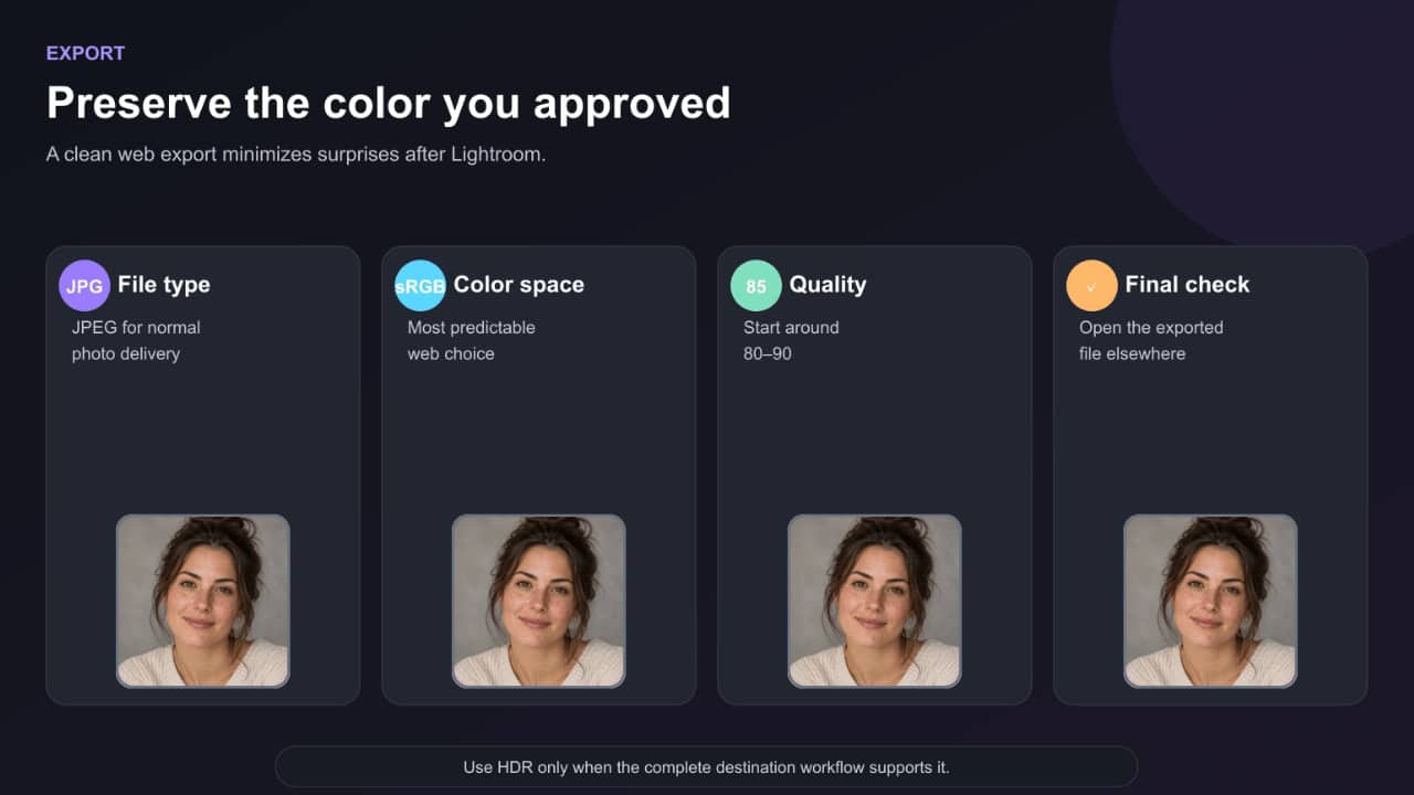 Export settings that preserve skin color