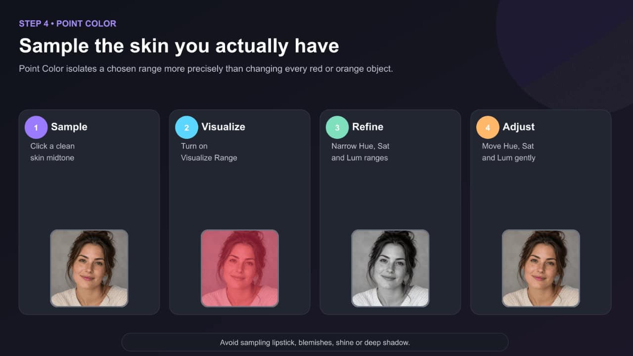 Use Point Color for precise skin correction